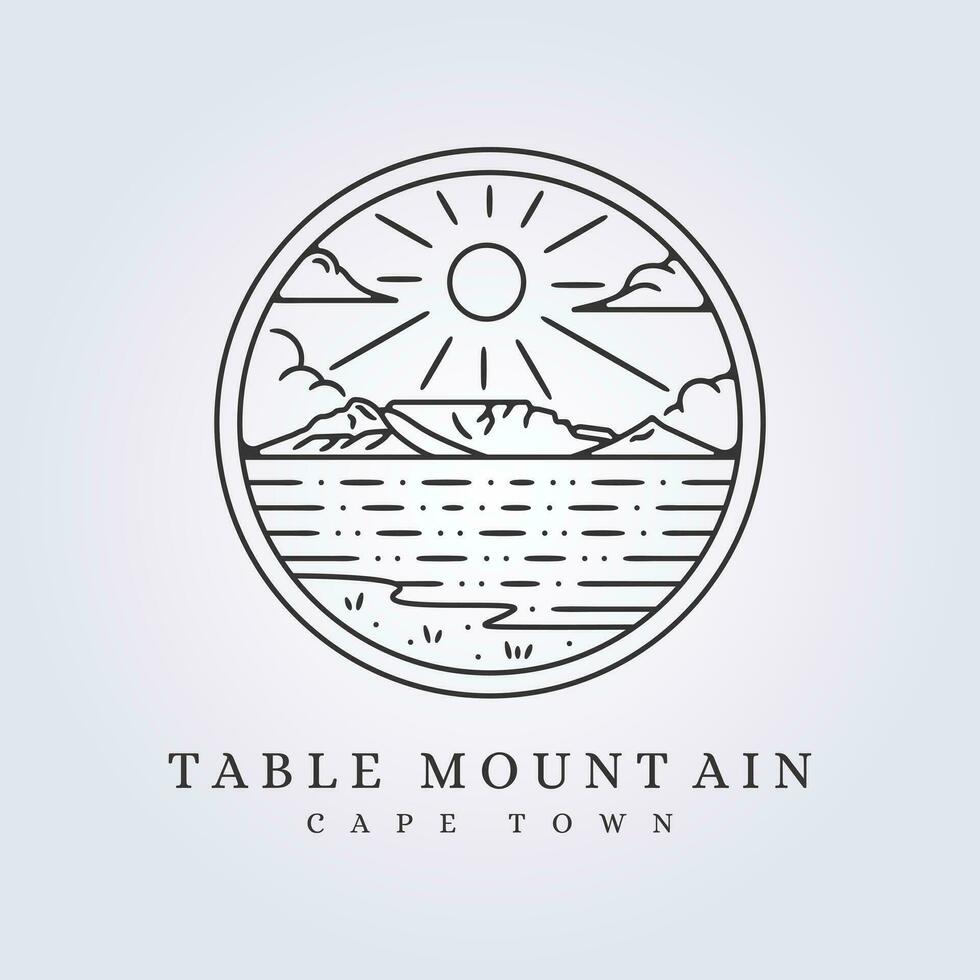 table Montagne cap ville logo vecteur illustration conception Facile ligne art emblème badge modèle Contexte