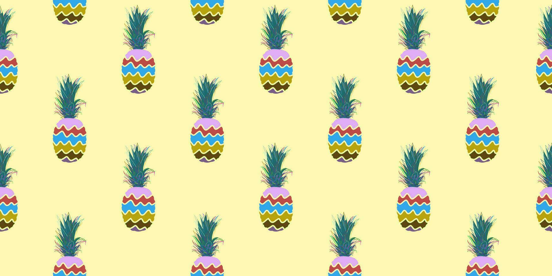 unique abstrait été ananas des fruits sans couture modèle Contexte vecteur