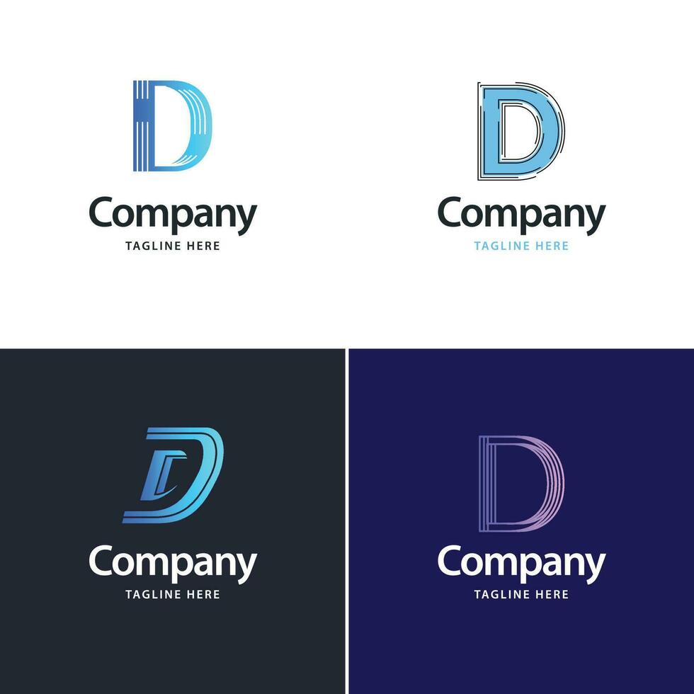 lettre d grand logo pack design création de logos modernes créatifs pour votre entreprise vecteur