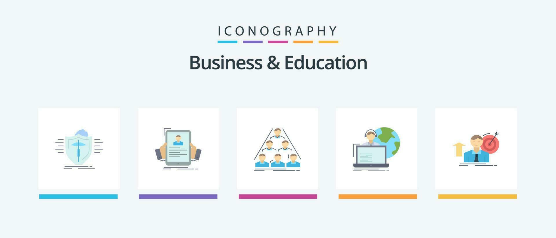 affaires et éducation plat 5 icône pack comprenant allocation. externaliser. heure. réunion. structure. Créatif Icônes conception vecteur