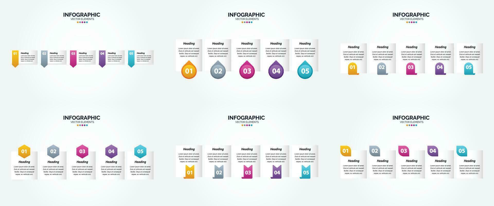 ensemble de conception plate d'infographie d'illustration vectorielle pour la brochure publicitaire et le magazine vecteur