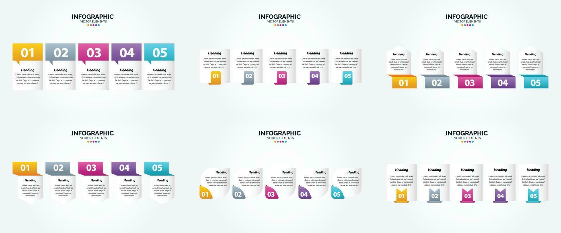 ensemble de conception plate d'infographie d'illustration vectorielle pour la brochure publicitaire et le magazine vecteur