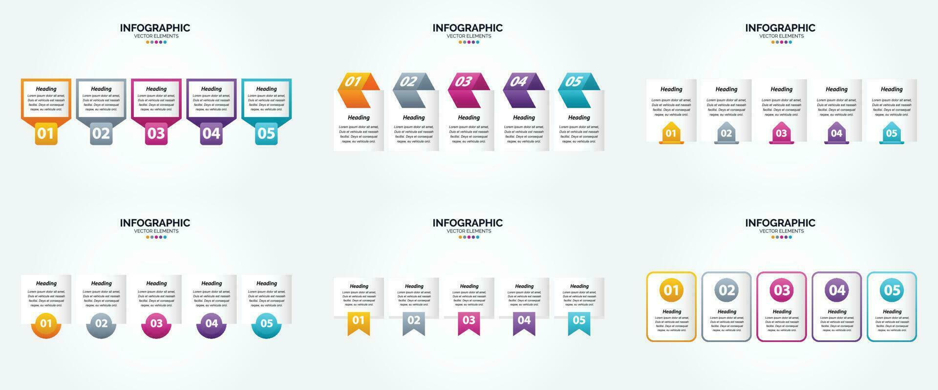 ensemble de conception plate d'infographie d'illustration vectorielle pour la brochure publicitaire et le magazine vecteur