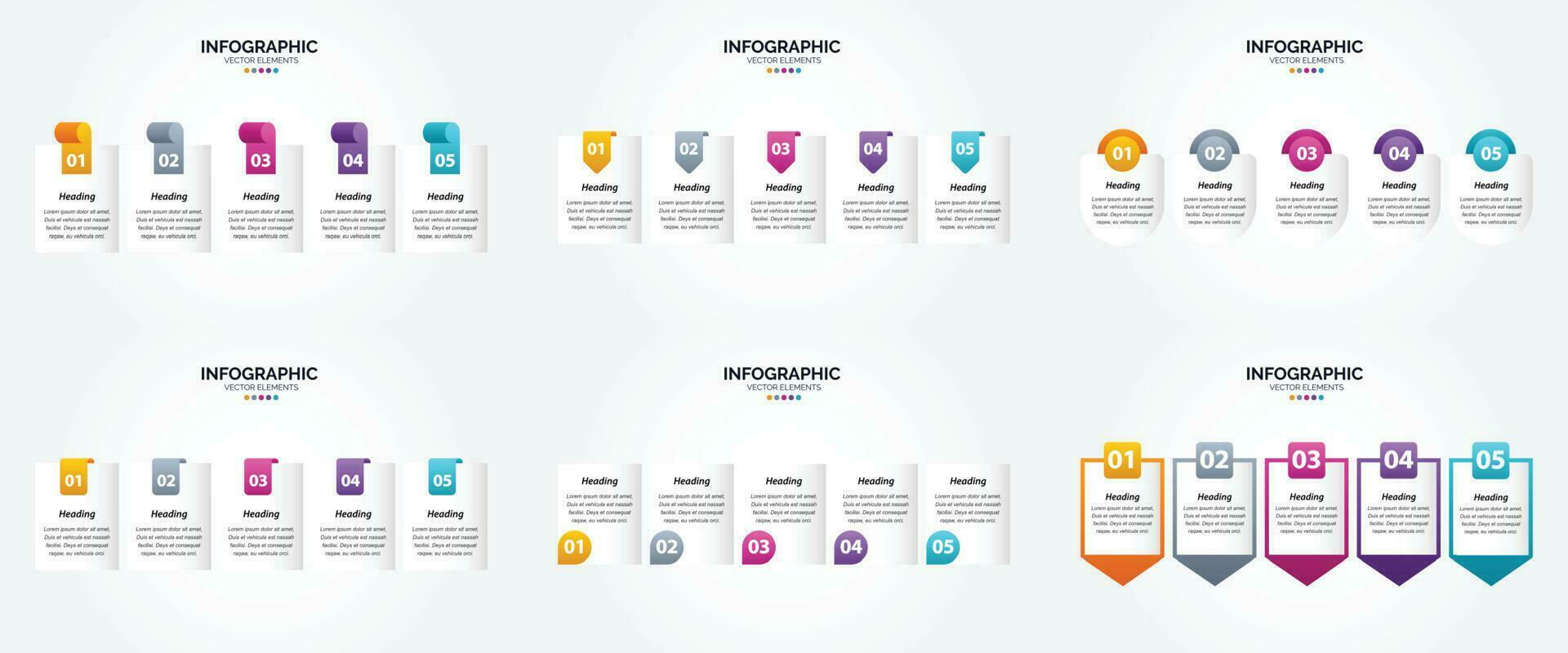 ensemble de conception plate d'infographie d'illustration vectorielle pour la brochure publicitaire et le magazine vecteur