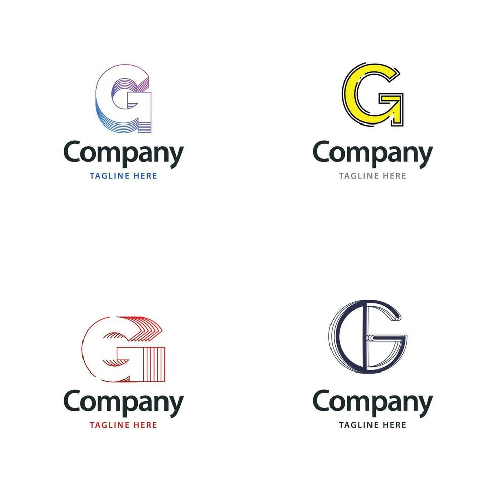 lettre g grand logo pack design création de logos modernes créatifs pour votre entreprise vecteur