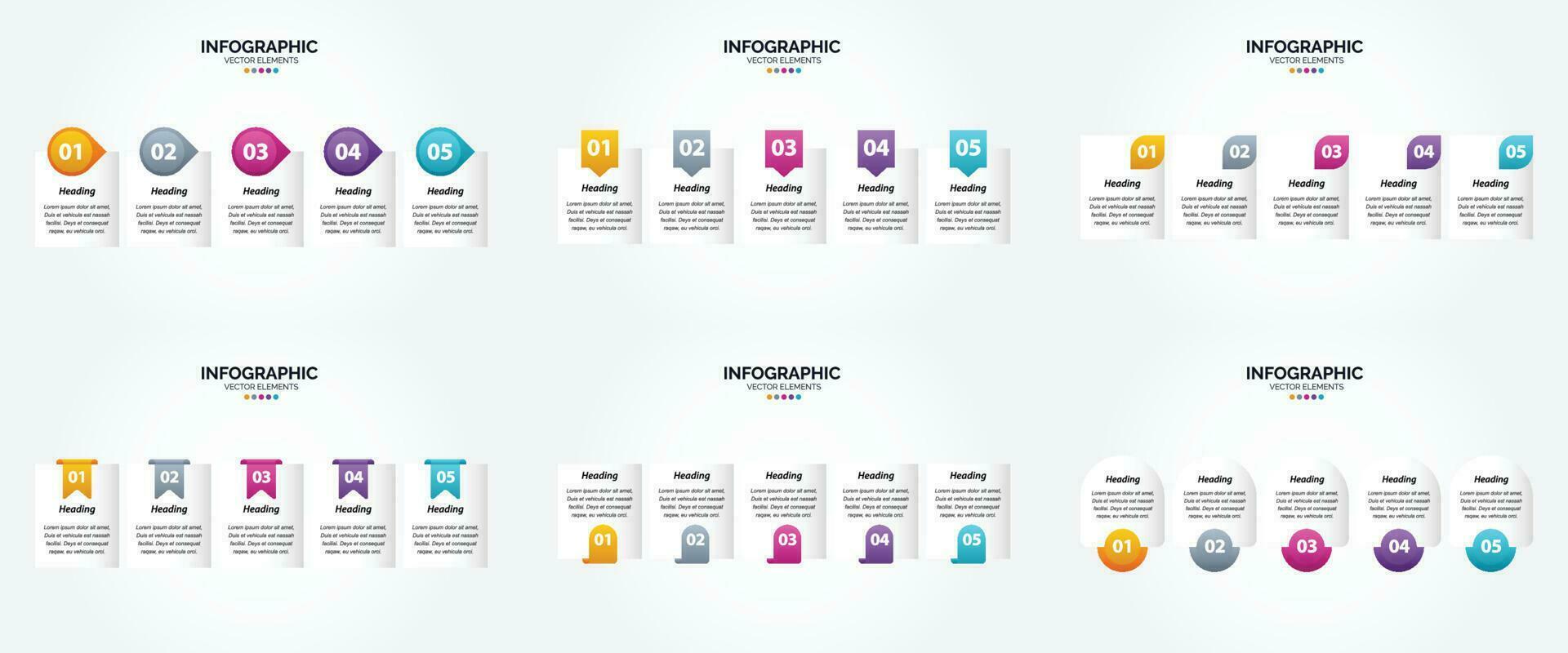 ensemble de conception plate d'infographie d'illustration vectorielle pour la brochure publicitaire et le magazine vecteur