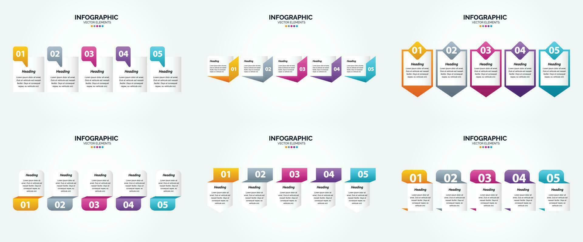 ensemble de conception plate d'infographie d'illustration vectorielle pour la brochure publicitaire et le magazine vecteur