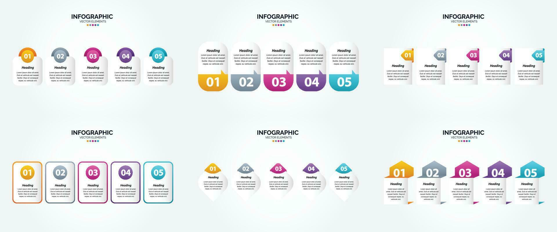 ensemble de conception plate d'infographie d'illustration vectorielle pour la brochure publicitaire et le magazine vecteur