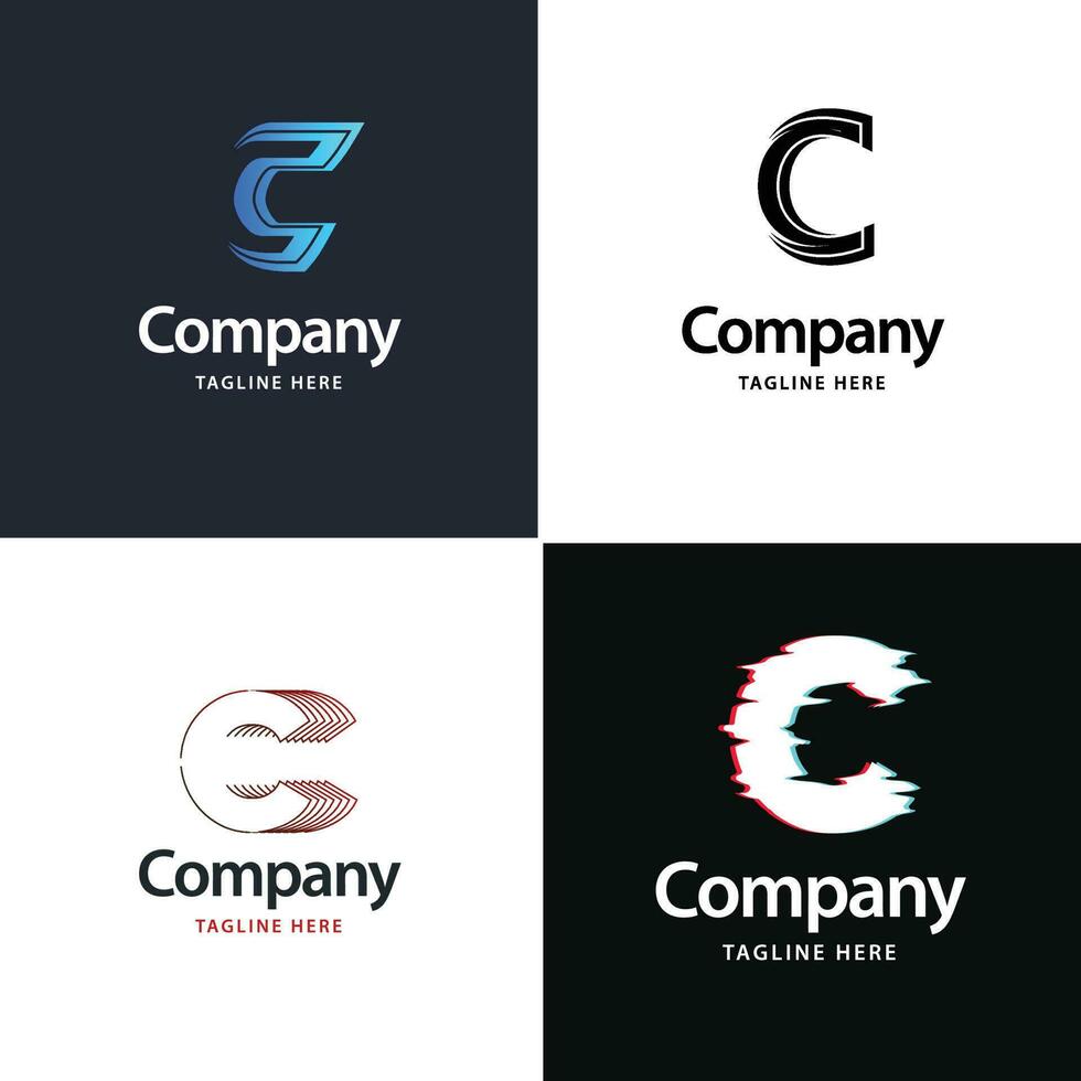 lettre c grand logo pack design création de logos modernes créatifs pour votre entreprise vecteur