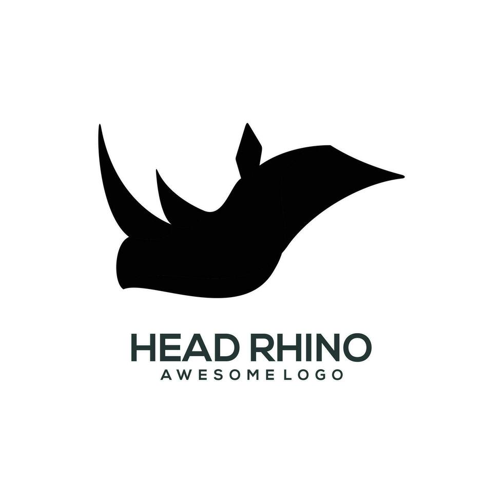 logo de silhouette de rhinocéros vecteur