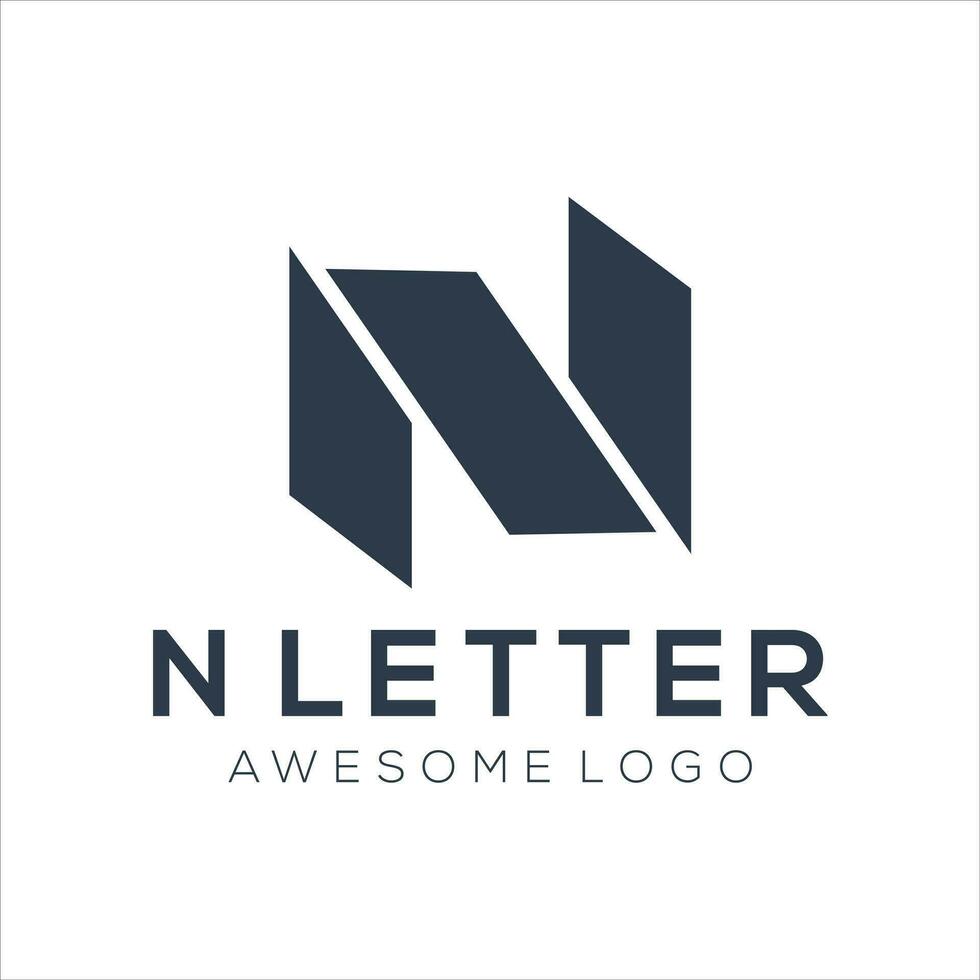 lettre n silhouette logo vecteur