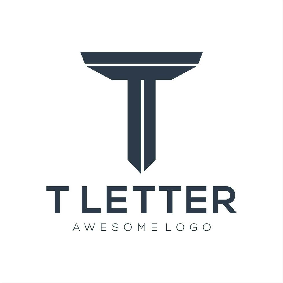 lettre t silhouette logo vecteur