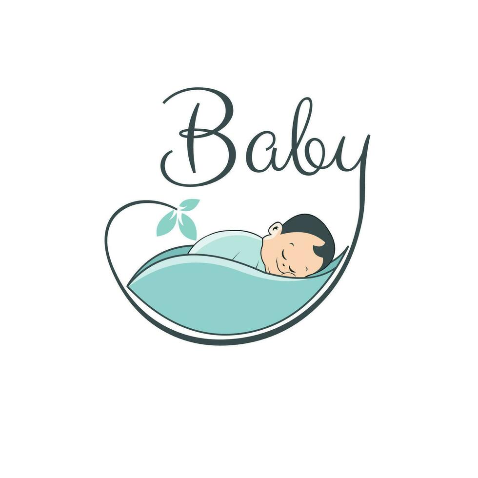 mignonne bébé logo vecteur