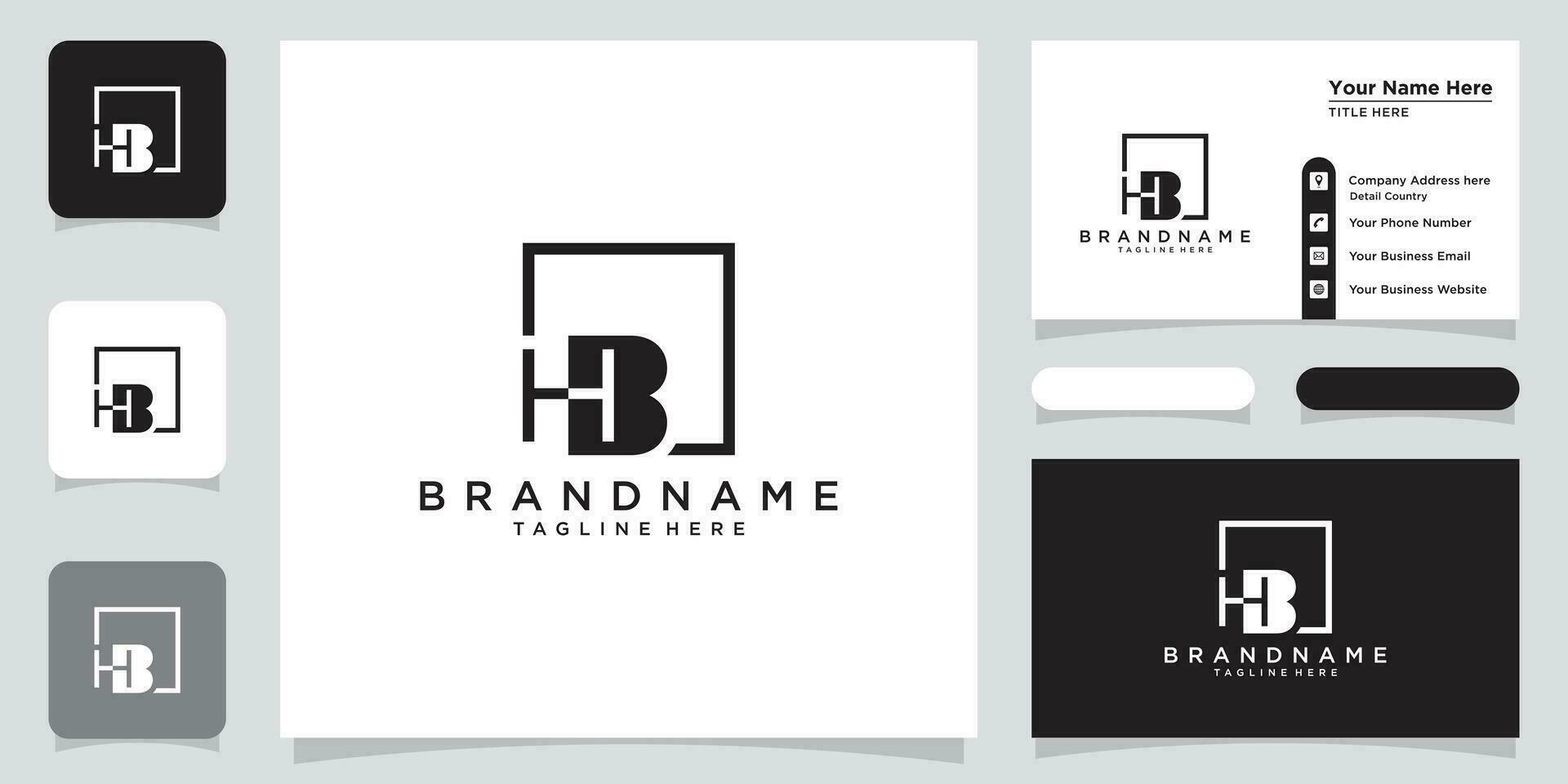 initiale lettre hb typographie logo conception vecteur avec affaires carte conception prime vecteur