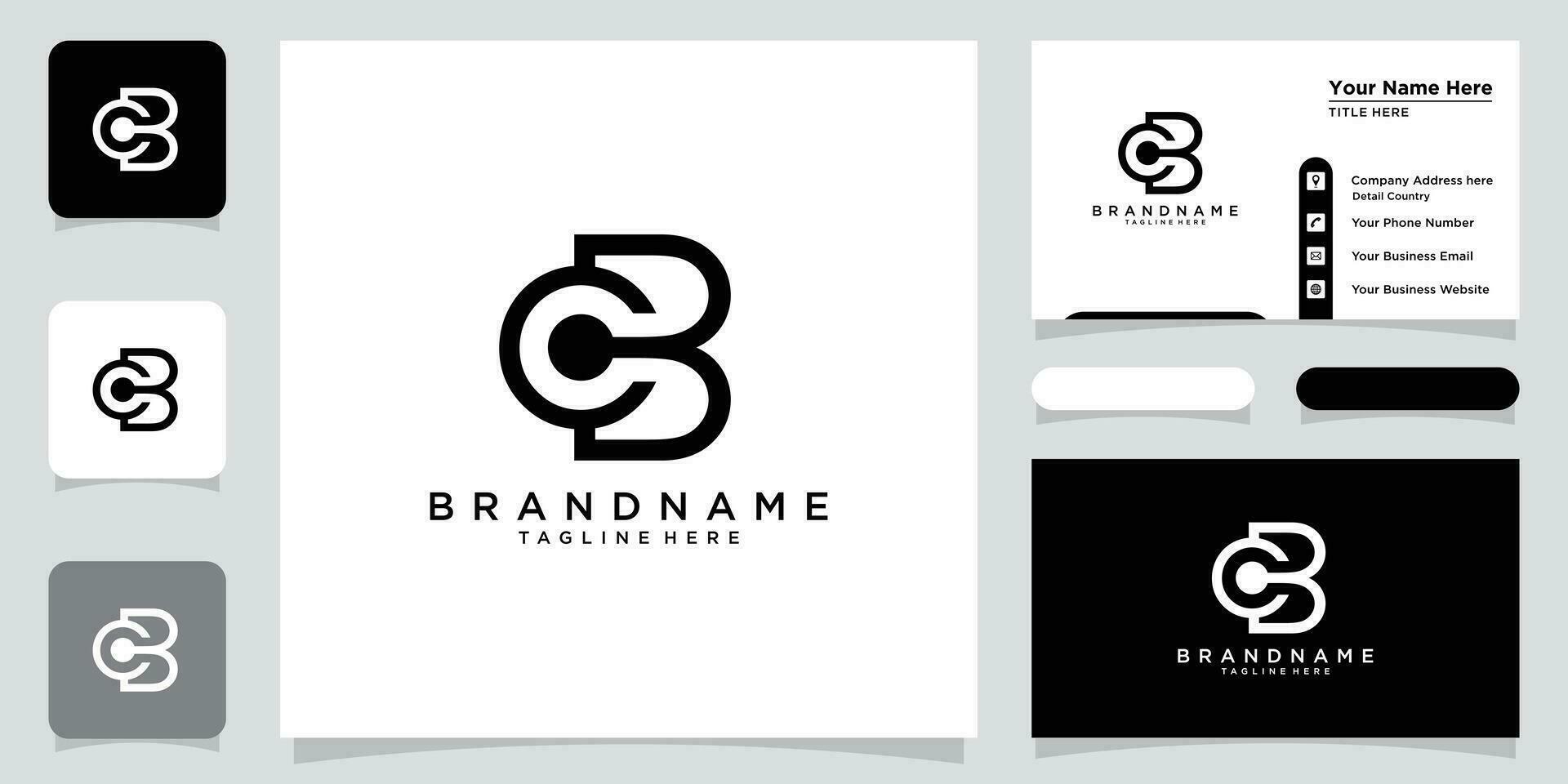 initiale avant JC ou cb lettre logo conception vecteur modèle avec affaires carte conception prime vecteur