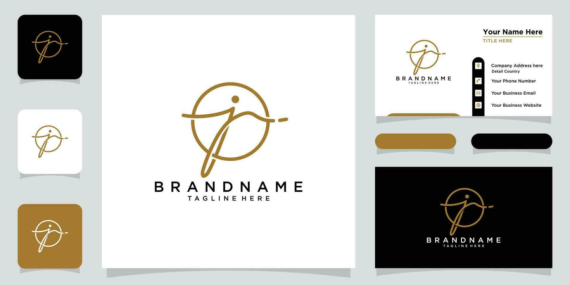 initiale lettre j luxe logo conception vecteur avec affaires carte conception prime vecteur