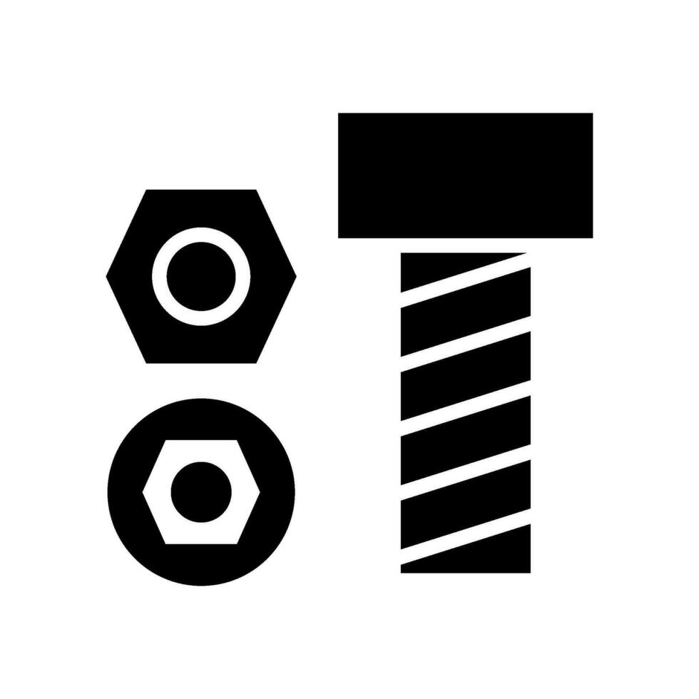 écrou boulon icône vecteur symbole conception illustration