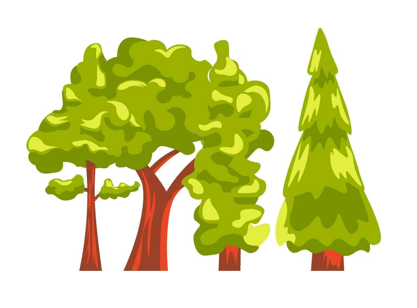des arbres dans forêt ou les bois, la nature végétation vecteur