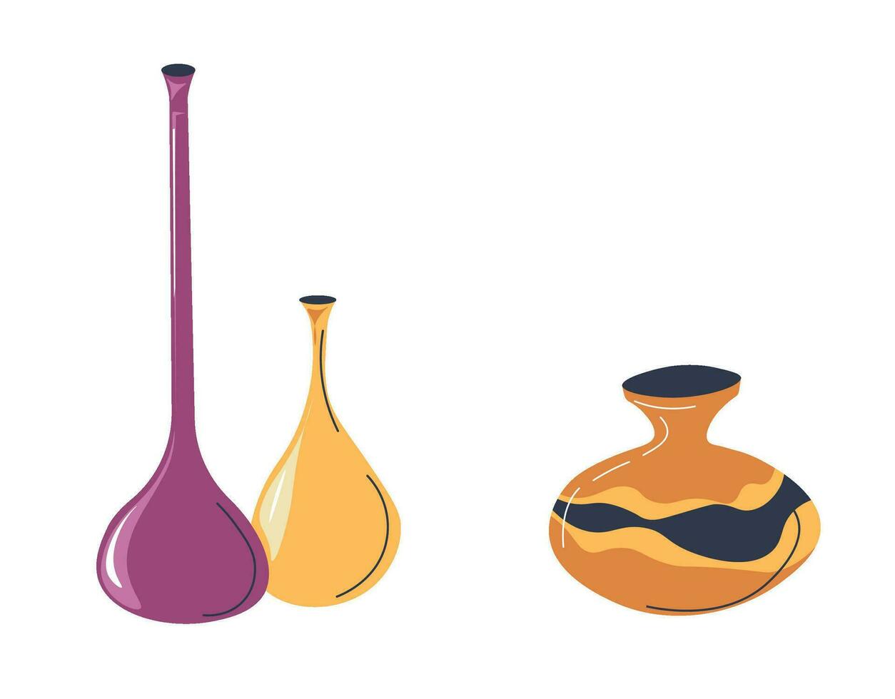 des vases décoration pour Accueil intérieur conception, vecteur