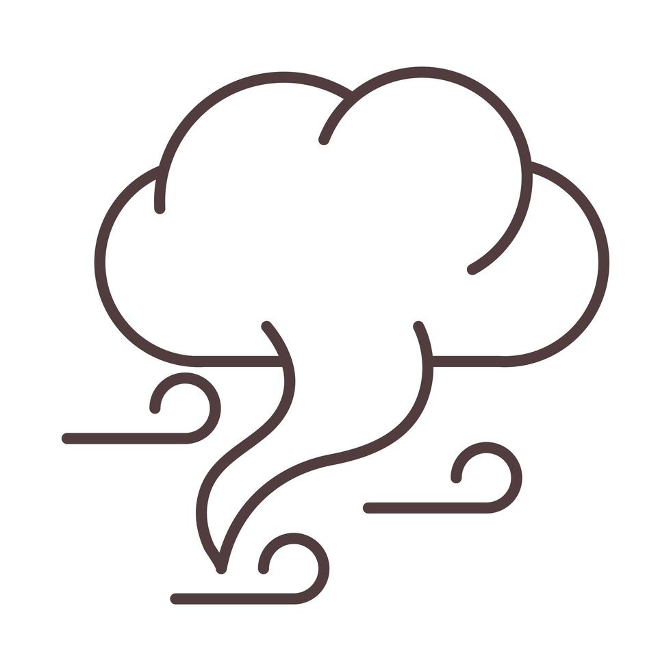 style d'icône de ligne de nuage venteux météo vecteur