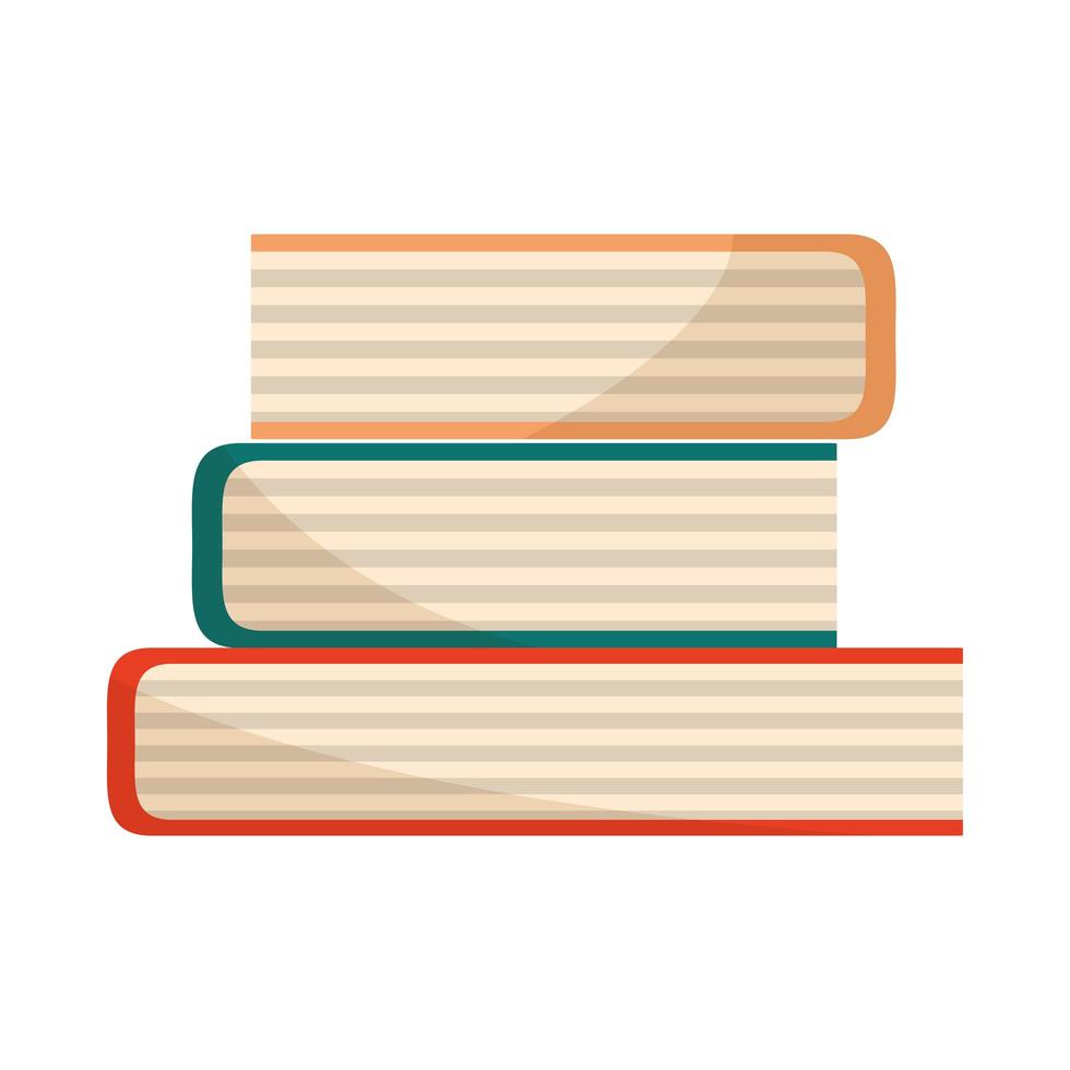 bibliothèque de livres empilés éducatif ou d'apprentissage vecteur