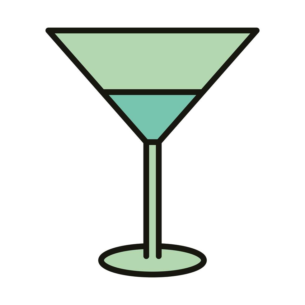cocktail boisson boisson célébration célébration ligne de fête et style de remplissage vecteur
