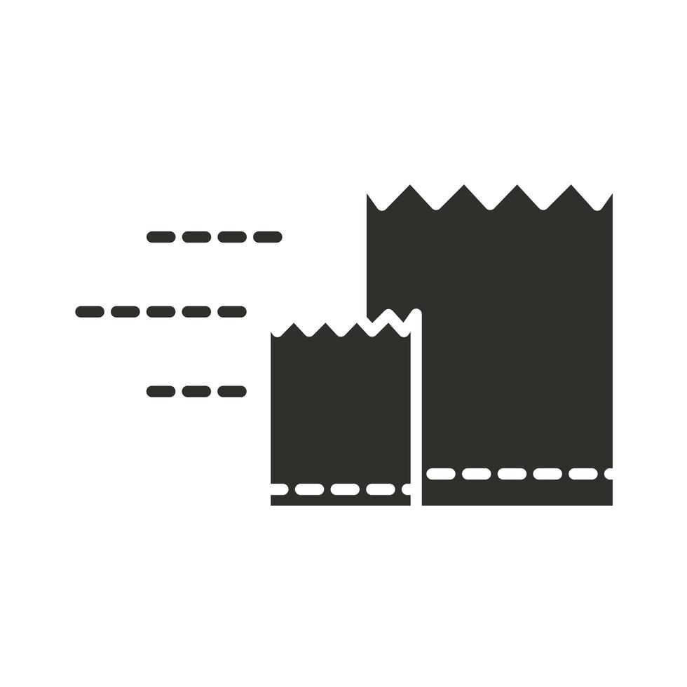 icône de silhouette de bon de réception de réception vecteur