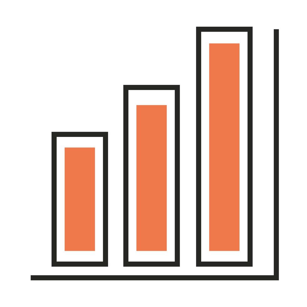 ligne de diagramme de statistiques de stratégie de marketing numérique et remplissage vecteur