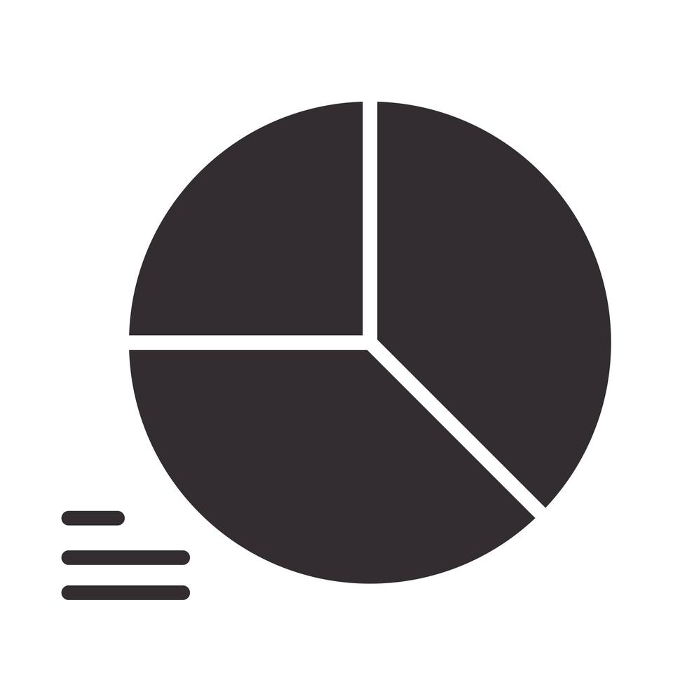 statistiques diagramme rapport élément silhouette icône style vecteur