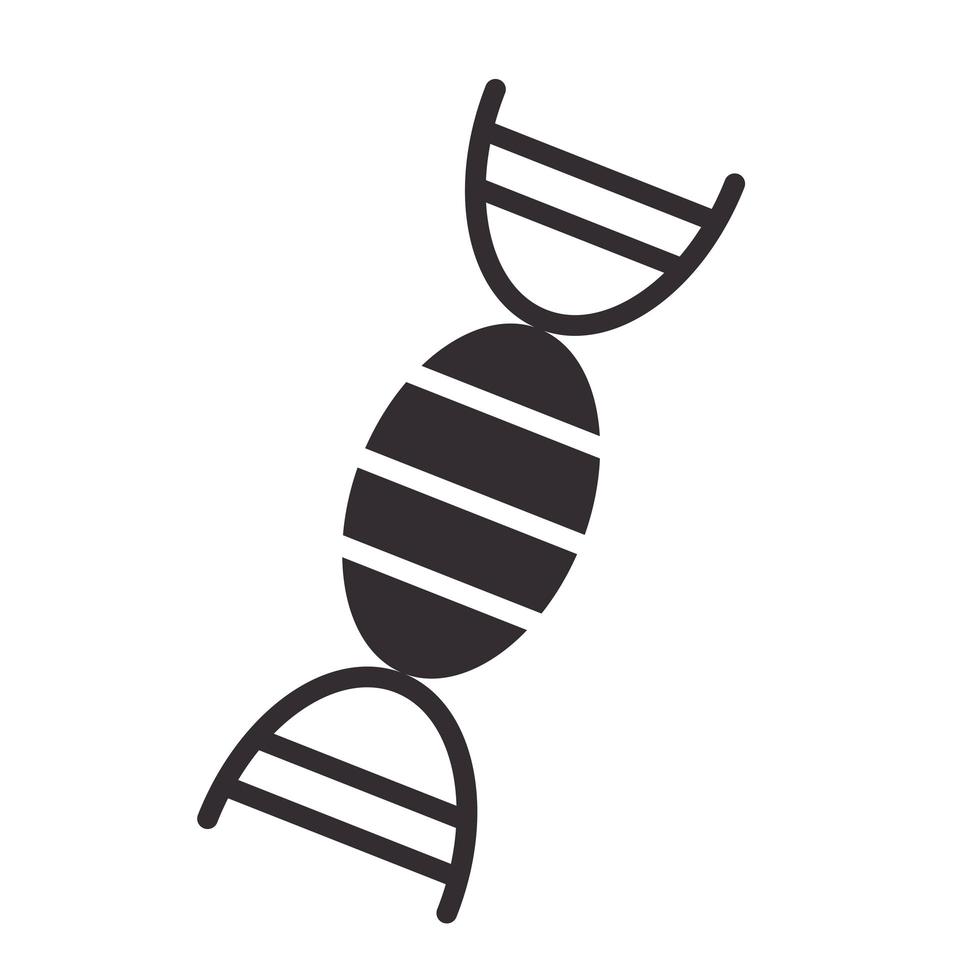 biologie génétique ADN molécule science élément silhouette icône style vecteur