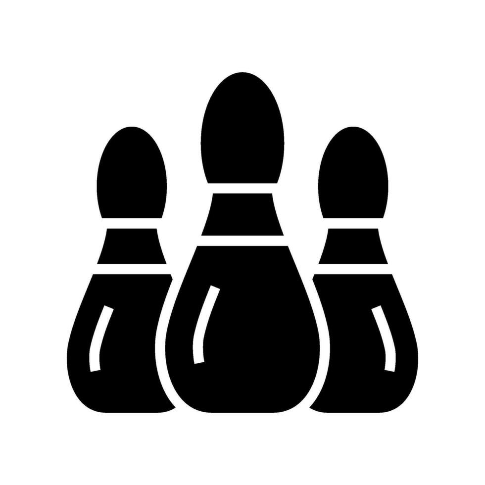 bowling épingles icône vecteur symbole conception illustration