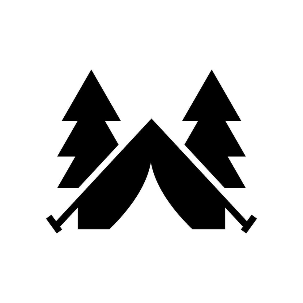 camping icône vecteur symbole conception illustration