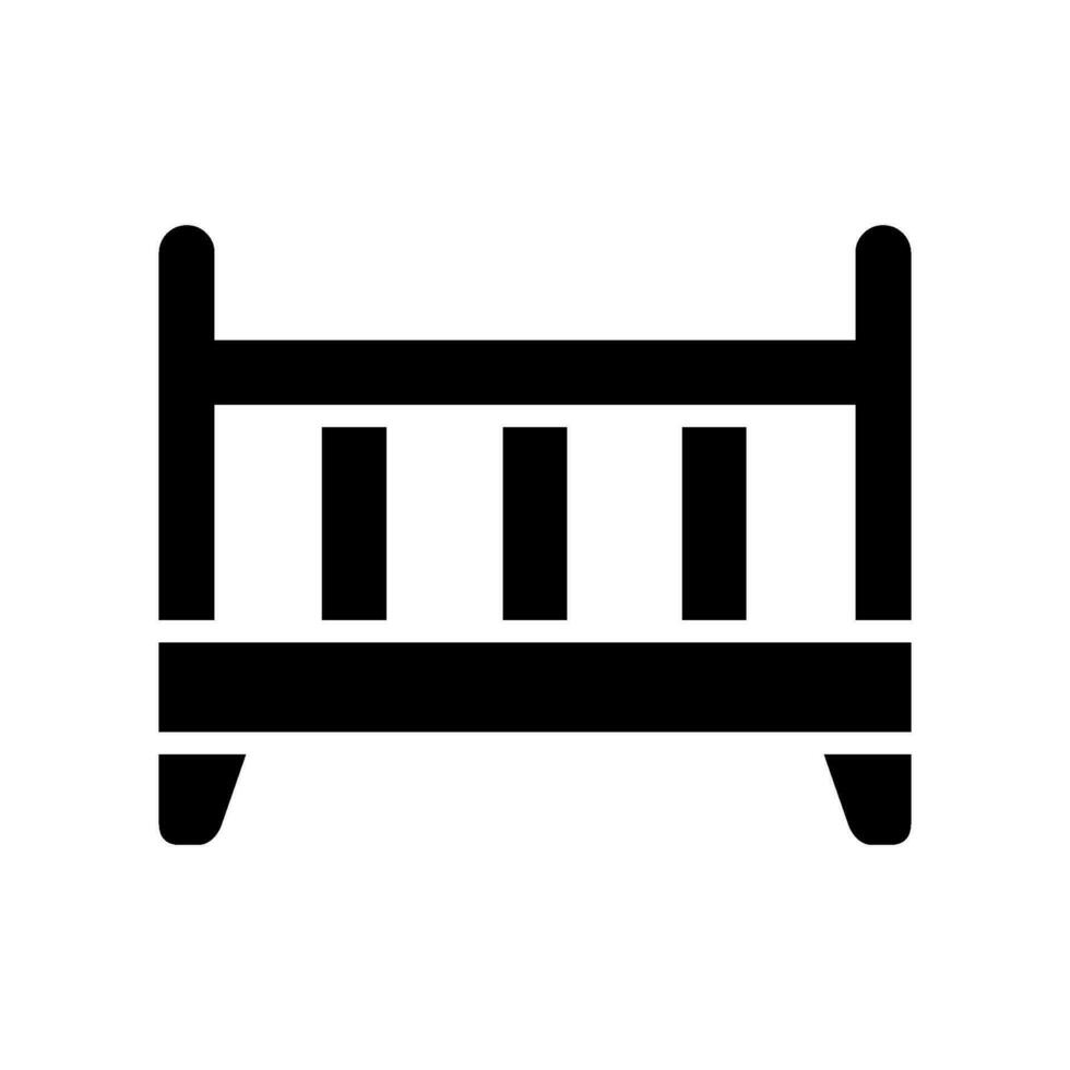 bébé lit de bébé icône vecteur symbole conception illustration