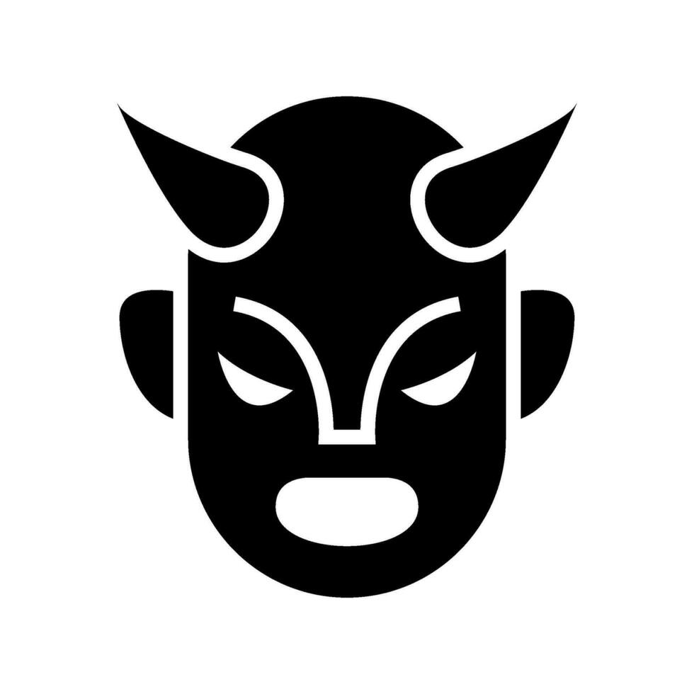 démon masque icône vecteur symbole conception illustration