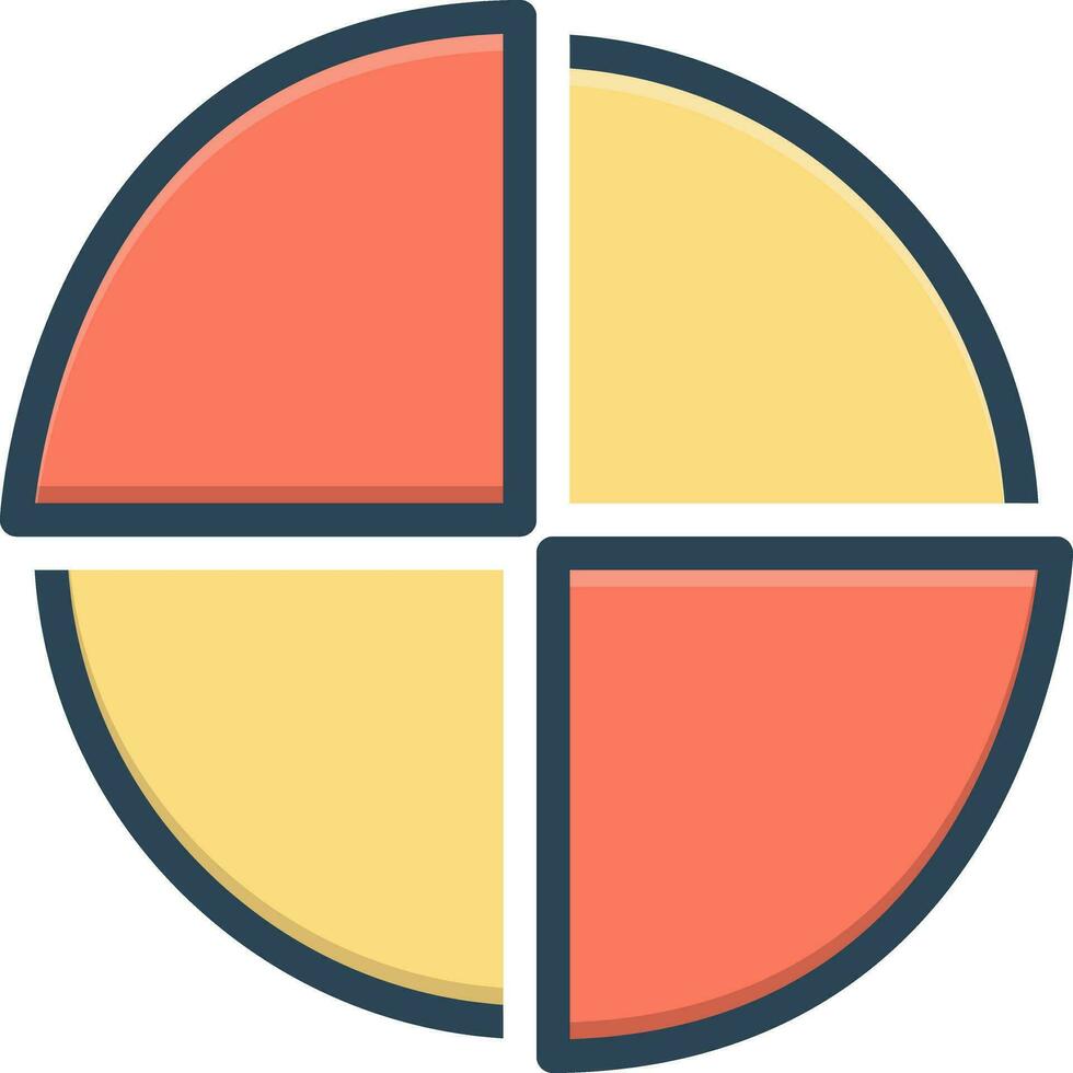 Couleur icône pour diagramme circulaire vecteur