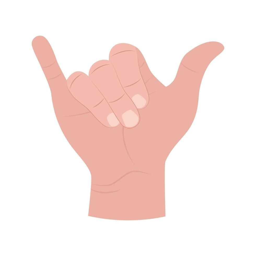 vecteur illustration de shaka main signe sur blanc Contexte. doigt geste.