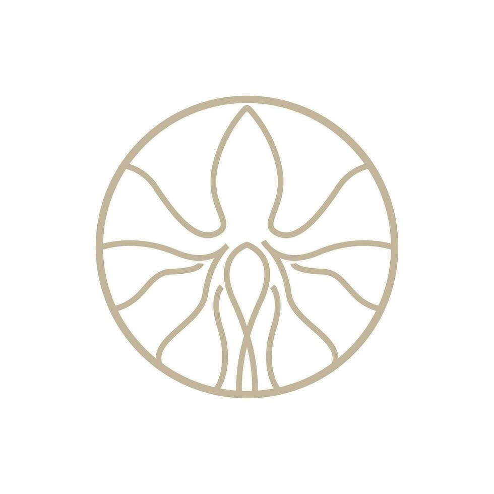 poulpe logo, Facile ligne conception, mer animal vecteur Japonais Fruit de mer ingrédient, icône symbole illustration