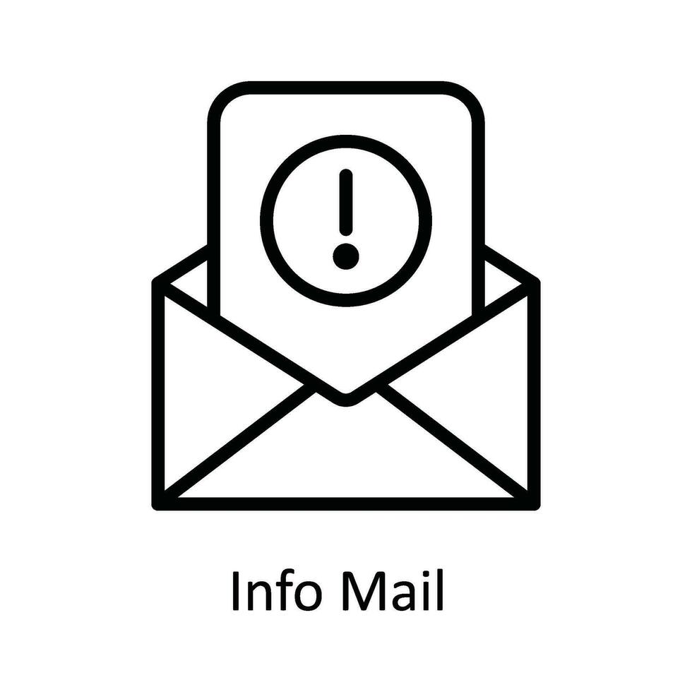 Info courrier vecteur contour icône conception illustration. cyber Sécurité symbole sur blanc Contexte eps dix fichier