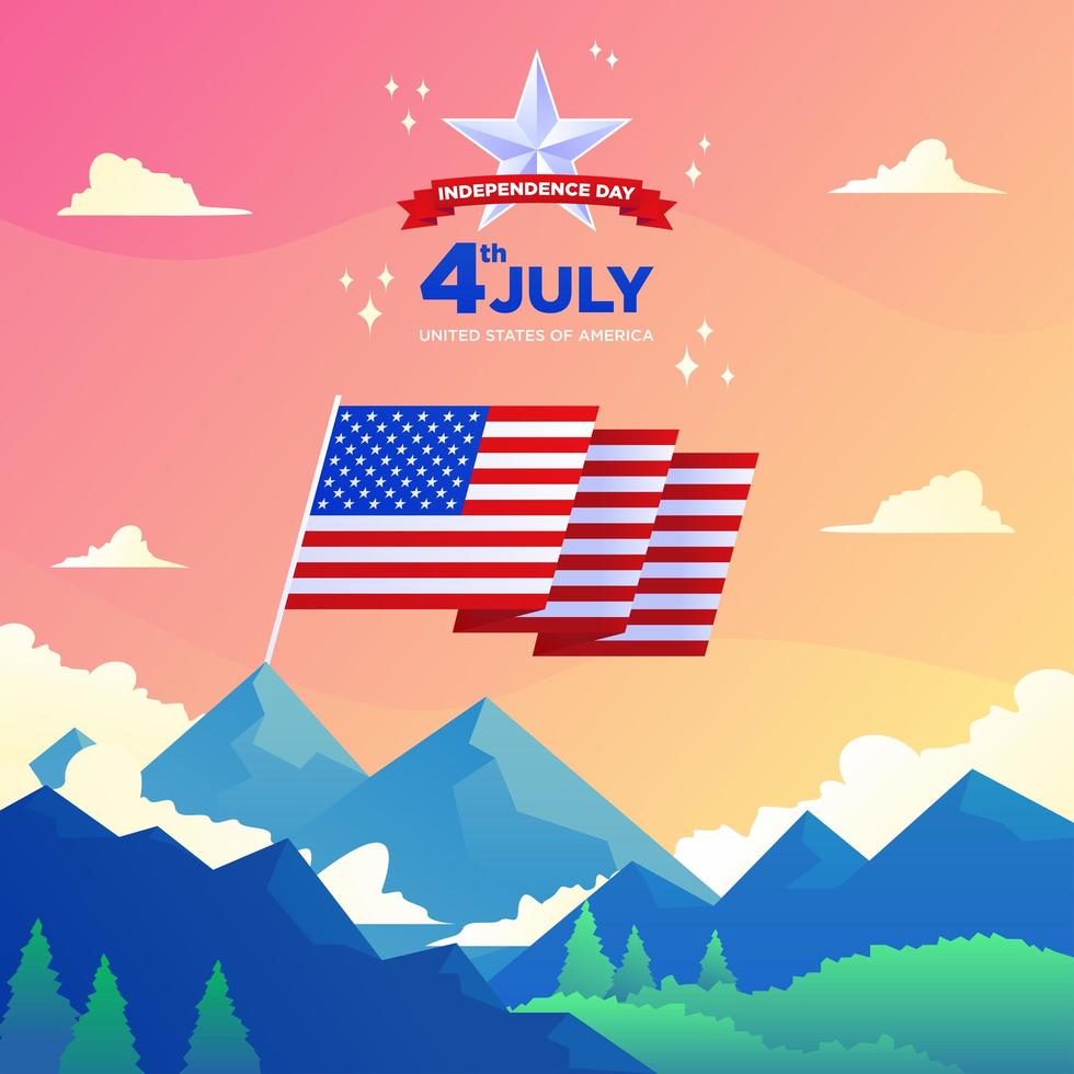 4 juillet fond de la fête de l'indépendance américaine vecteur