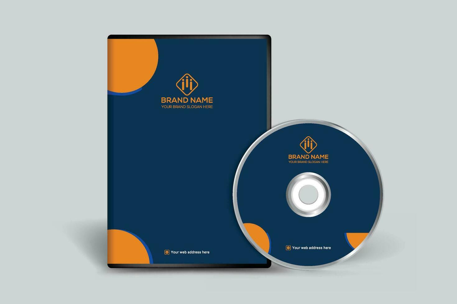 Orange élégant entreprise DVD couverture conception vecteur