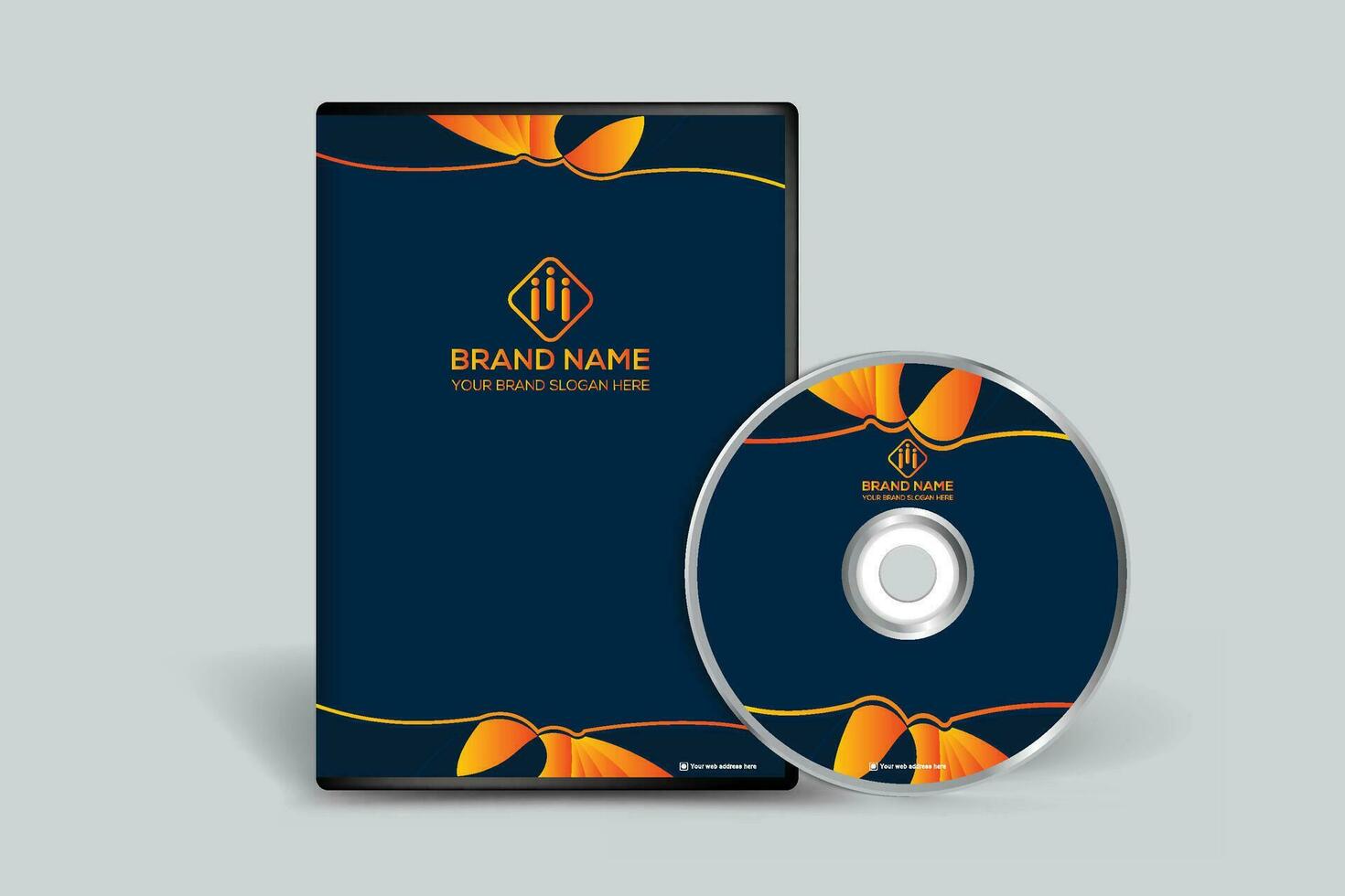 Orange élégant entreprise DVD couverture conception vecteur