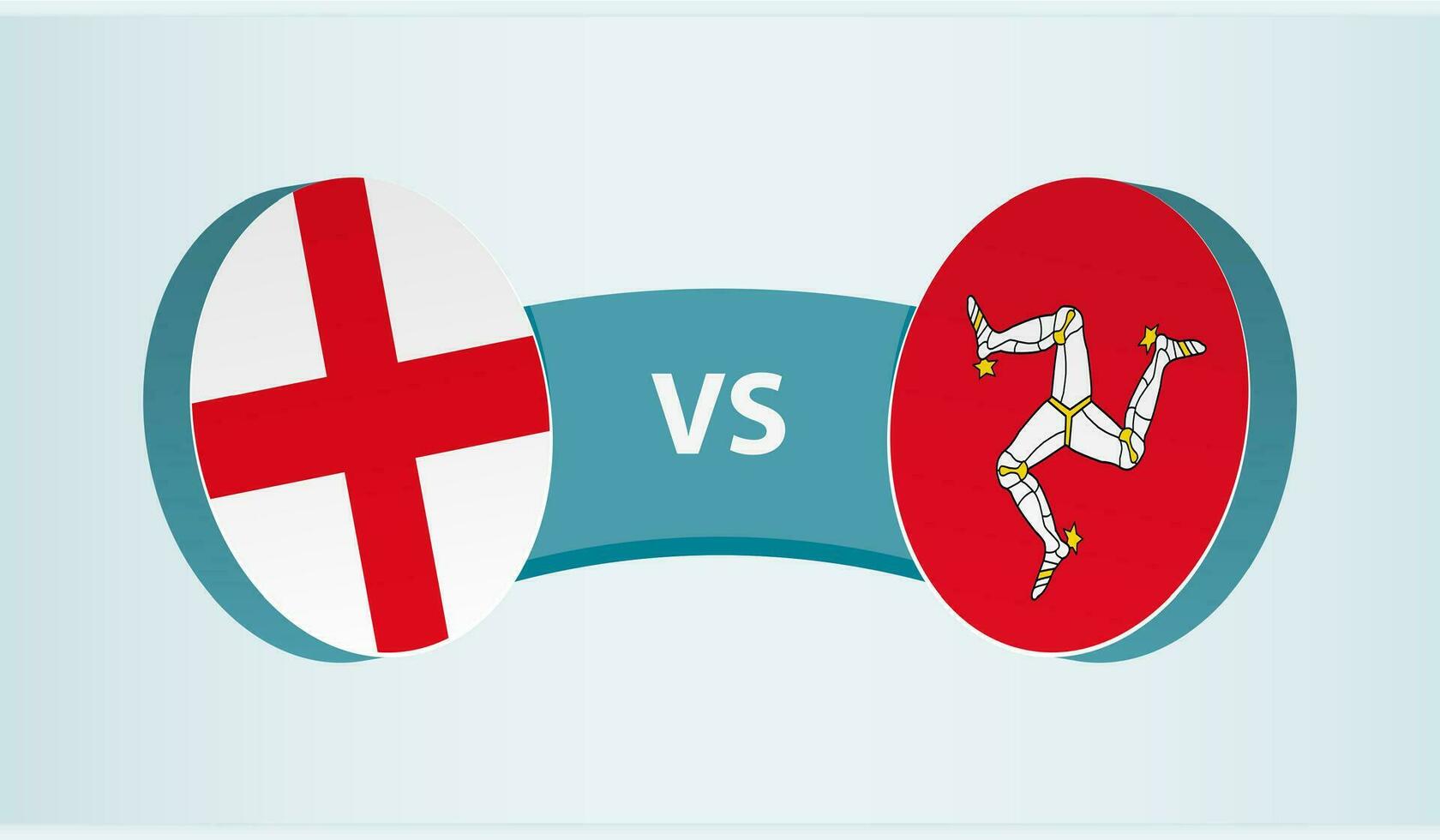 Angleterre contre île de homme, équipe des sports compétition concept. vecteur