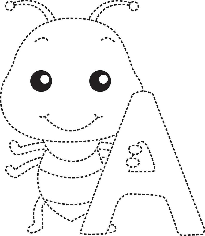 fourmi animal dessin animé griffonnage kawaii anime coloration page mignonne illustration dessin agrafe art personnage chibi manga bande dessinée vecteur