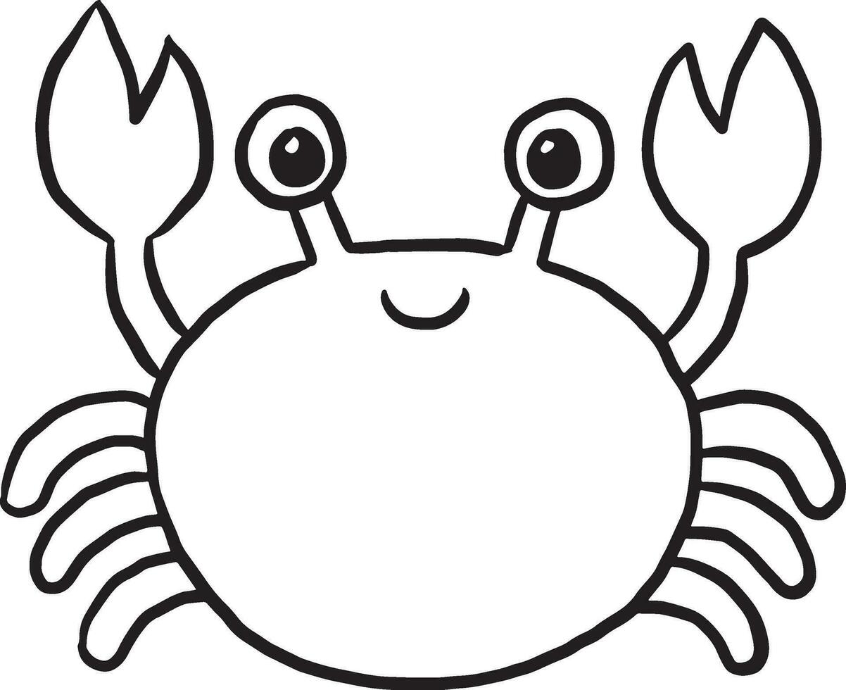 Crabe pièce entraine toi dessiner dessin animé griffonnage kawaii anime coloration page mignonne illustration dessin agrafe art personnage chibi manga bande dessinée vecteur
