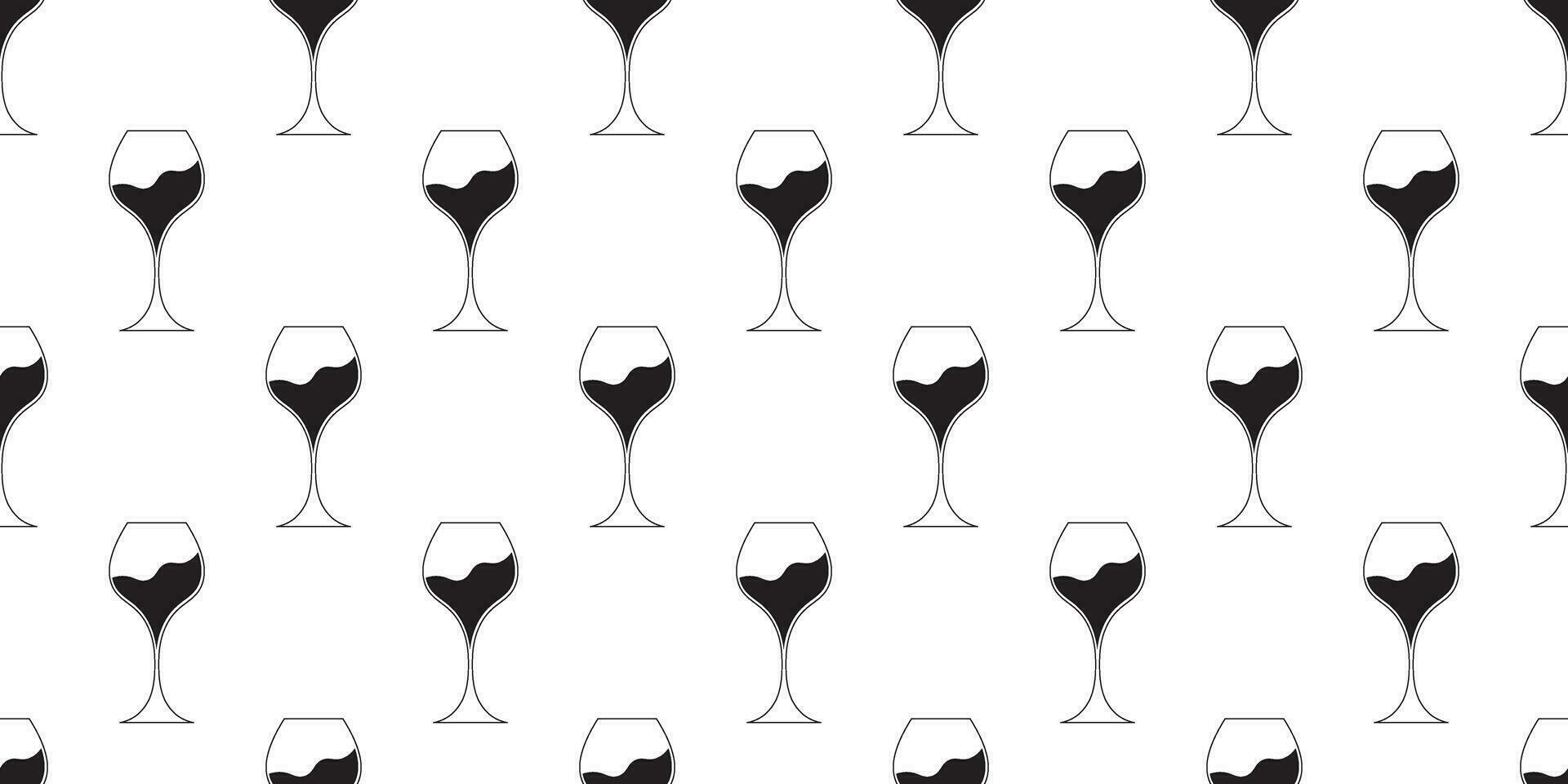 contour du vin verre sans couture modèle vecteur