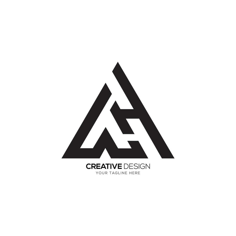 Triangle moderne unique forme lettre w h une Créatif typographie monogramme logo. w logo. h logo. une logo vecteur