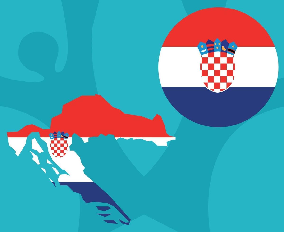 Équipes européennes de football 2020. Finale européenne de football. Carte de la Croatie vecteur