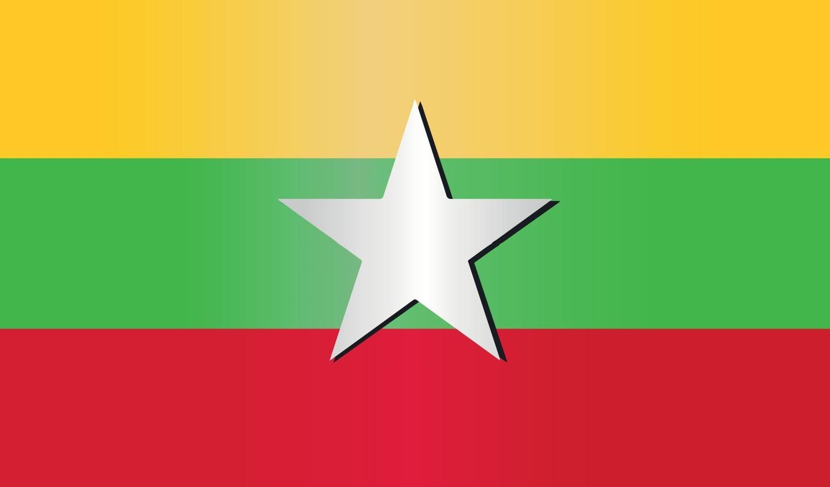 drapeau myanmar protestation propagande révolution 2021 symbole icône logo dégradé flat.eps vecteur