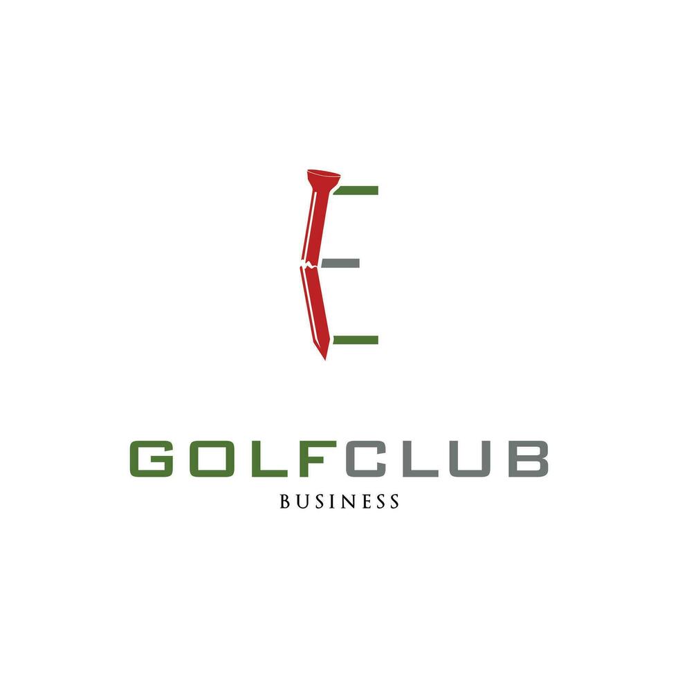 initiale lettre e le golf club icône logo conception modèle vecteur