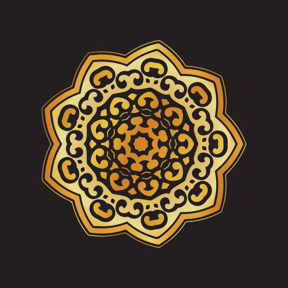 ethnique mandala conception dans d'or Couleur vecteur